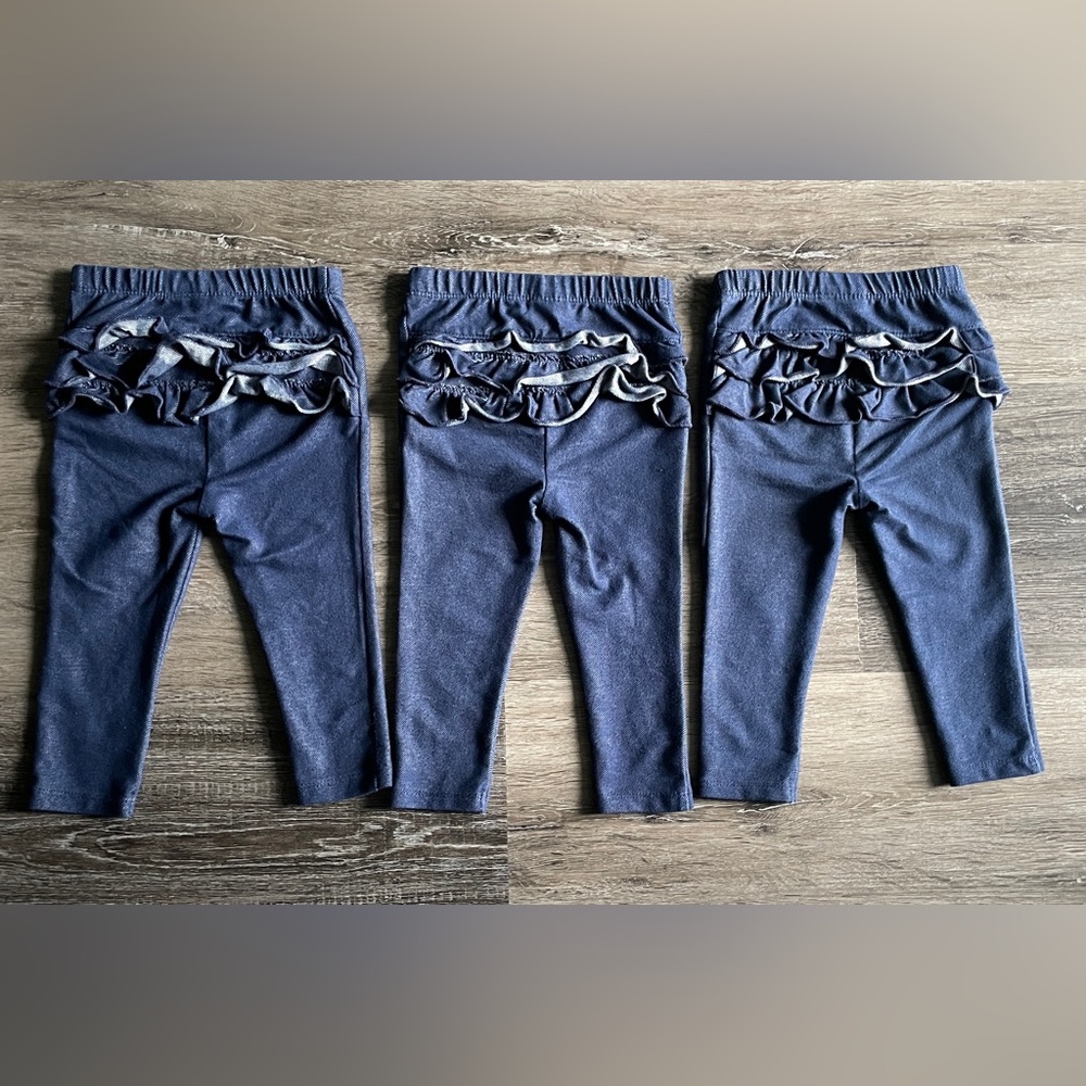 18m ruffle butt jeggings x3 pair